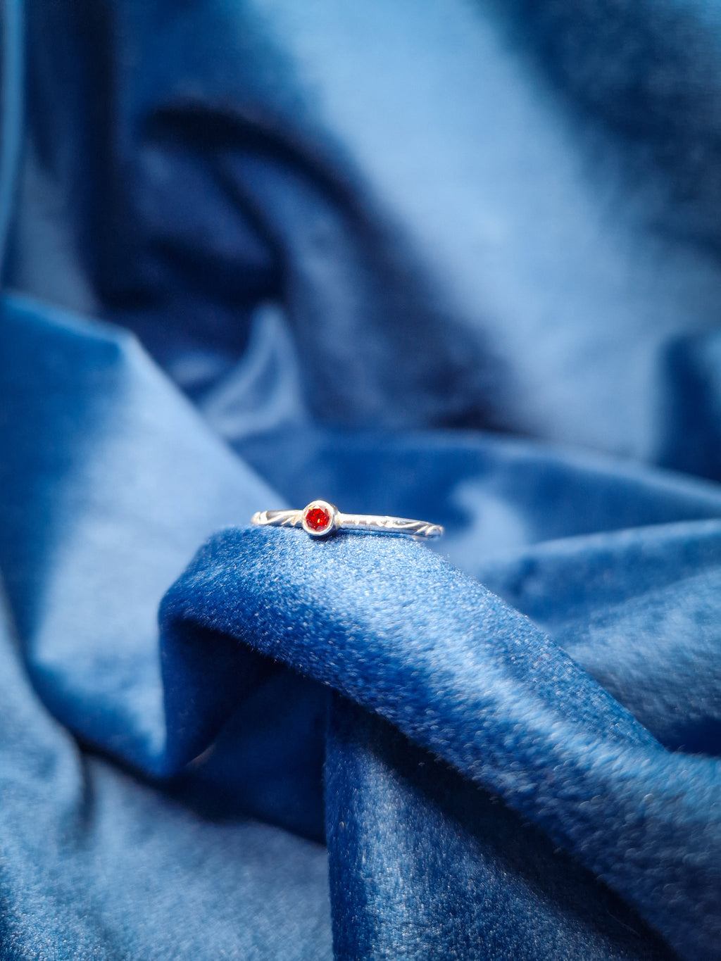 Silfur stacking hringur m. steini